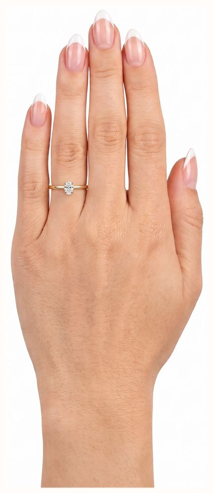 0.30ct Oval Natural Diamond 9ct Yellow Gold Solitaire Ring J71382 - alternate view 4