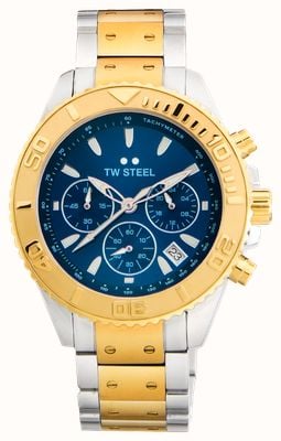 TW Steel Vanceur Diver Chronograph (42mm) Blue Dial / Two-Tone Stainless Steel Bracelet VA8