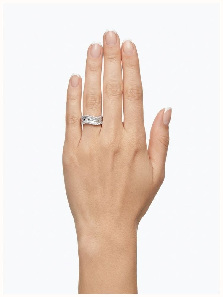 Baguette And Round Brilliant Natural Diamond 18ct White Gold Cocktail Ring JM4539 - alternate view 4
