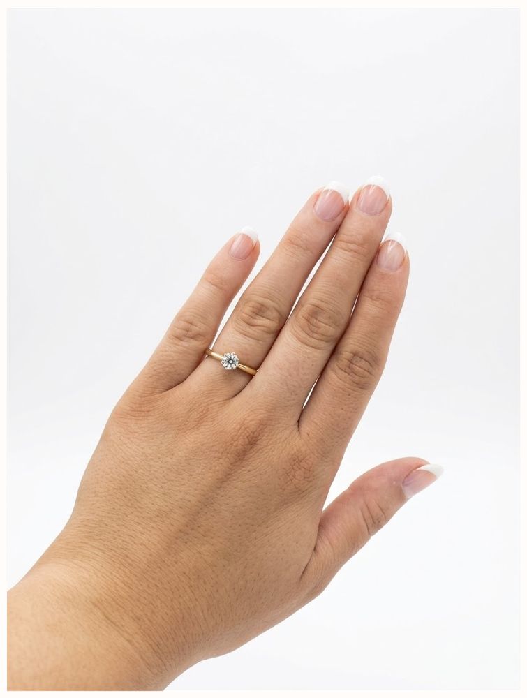 James Moore & Co Pre-Owned 18ct Yellow Gold Platinum Head 0.35ct Round Brilliant Cut 8 Claw Solitare Ring J84023 - alternate view 4
