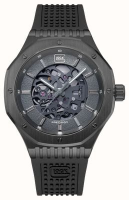 GLOCK Precision Skeleton Automatic (45mm) Black Dial / Black PVD Stainless Steel Mesh Bracelet GW-21-2-24