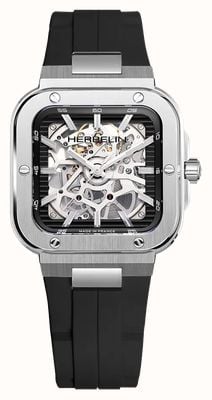 Herbelin Cap Camarat Square Automatic Skeleton (39mm) Skeleton Dial / Black FKM Rubber Strap 1646SQ14CA