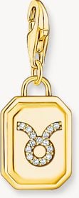 Thomas Sabo Gold-Plated Charm Pendant Zodiac Sign Taurus With Zirconia 2163-414-39