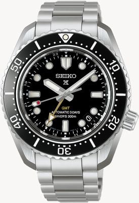 Seiko Prospex 1968 Heritage GMT 300m Diver (42mm) Oceanic Black Dial / Stainless Steel Bracelet Watch HBC002J1