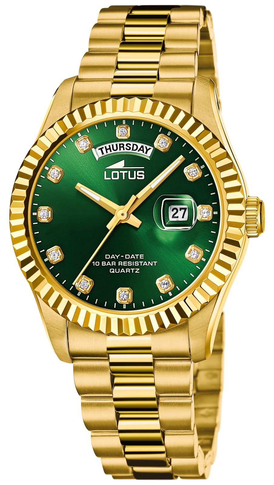 Lotus L18857/6 Freedom Day/Date Quartz (41.5mm) Green Dial Watch