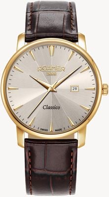 Roamer Classico Gents Quartz (40mm) Grey Dial / Brown Leather Strap 971856 48 55 05