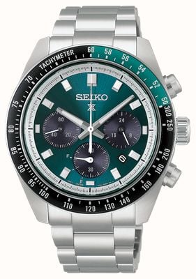 Seiko Prospex Speedtimer “Racing” Solar Chronograph (41.4mm) Green Sunray Dial / Stainless Steel Bracelet HBJ003P1