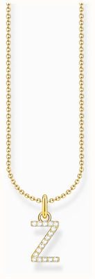 Thomas Sabo Letter 'Z' Initial White Zirconia Gold-Plated Sterling Silver Pendant Necklace 45cm KE2265-414-14-L45V