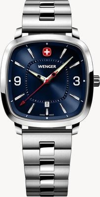 Wenger Vintage Sport Quartz (37mm) Blue Sunburst Dial / Stainless Steel Bracelet 01.1921.110