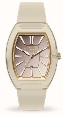 Ice-Watch ICE Boliday Almond Skin Sunset (35mm) Brown White Gradient Tonneau Dial / Beige Silicone Strap 024039