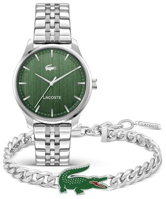 Lacoste Mens Stainless Steel Green Dial Giftset Watch 2070065
