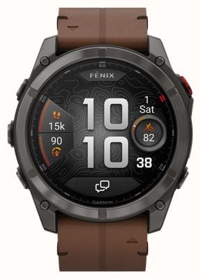 Garmin Fenix 8 Pro 51mm AMOLED Sapphire Premium Multisport GPS Carbon Grey DLC with Chestnut Leather + Black Silicone Strap 010-03199-40