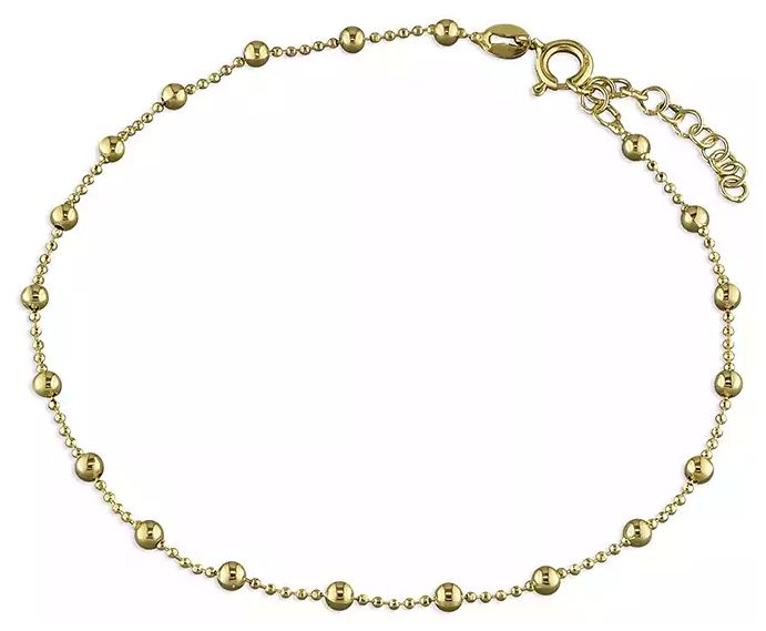 James Moore CME H2226/Y Silver Gold Plate Bead Chain Anklet Jewellery