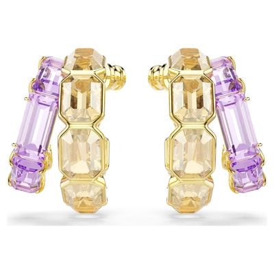 Swarovski Millenia Hoop Earrings - Mixed cuts, Multicoloured, Gold-tone plated 5725757
