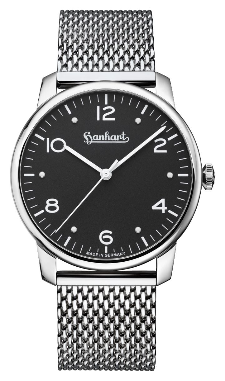 Hanhart 782.210-9428 PIONEER Silva (38.5mm) Black Dial / Watch