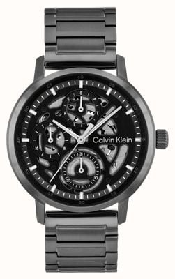 Calvin Klein GAUGE Multifunction Quartz (41mm) Black Skeleton Dial / Black PVD Stainless Steel Bracelet 25200563