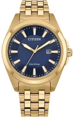 Citizen Eco-Drive (41mm) Blue Dial / Gold PVD Stainless Steel Bracelet BM7532-54L