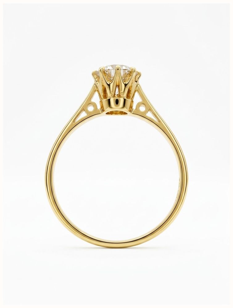 James Moore & Co Pre-Owned 18ct Yellow Gold 0.92ct Round Brilliant Cut Solitare Ring J63131 - alternate view 3