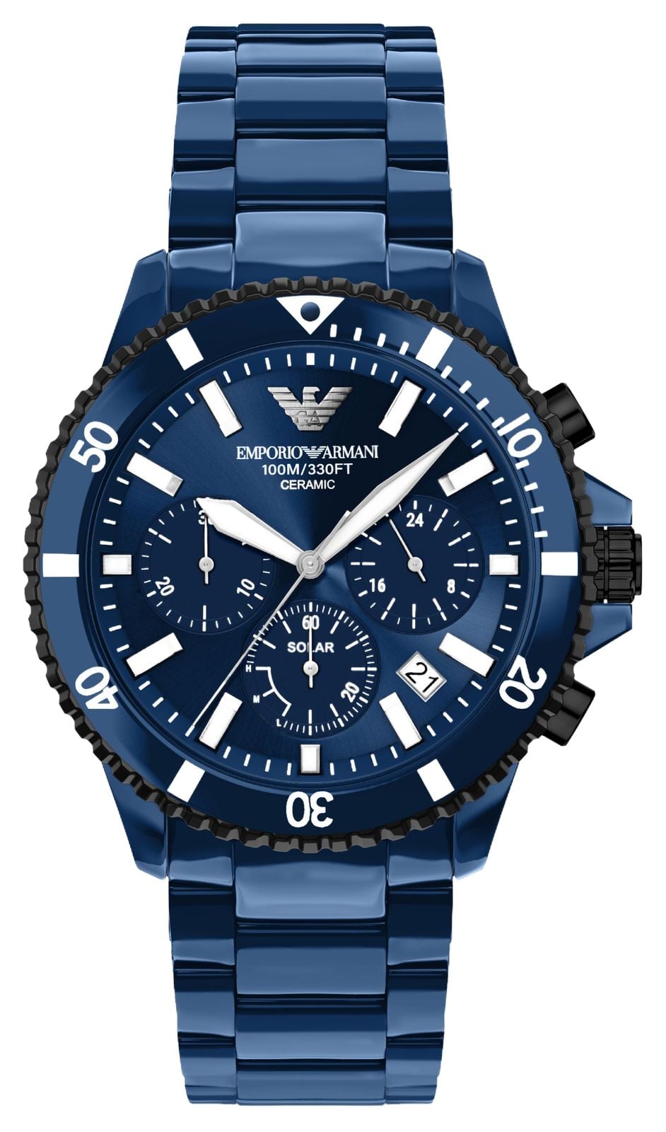 Emporio Armani AR70024 Solar Chronograph (44mm) Blue Dial / Watch