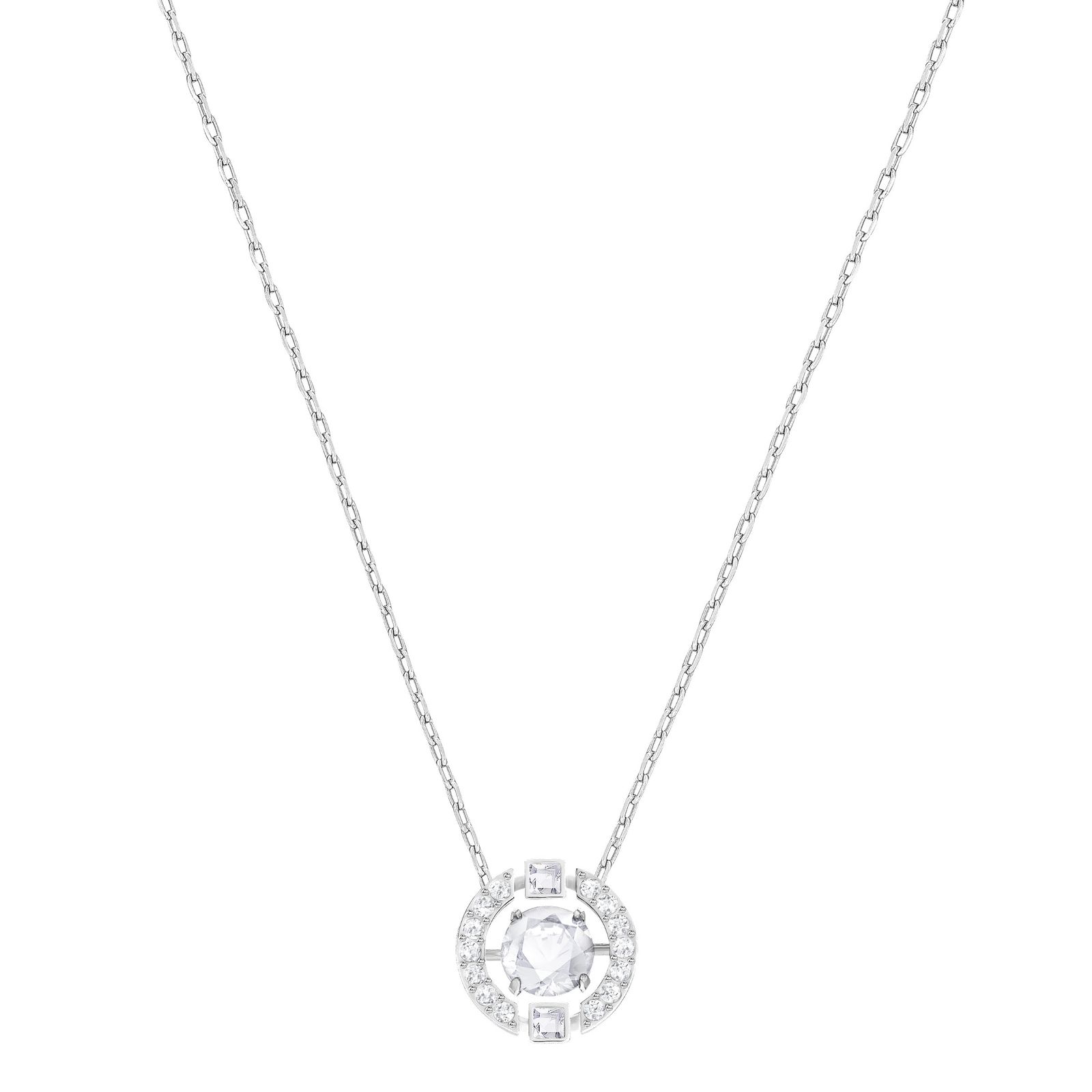 Swarovski 5286137 Sparkling | Dance Round Necklace | Rhodium Jewellery