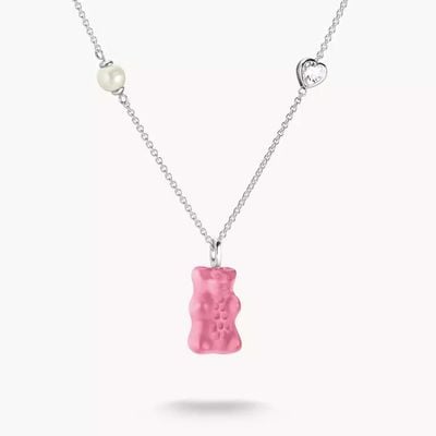 Thomas Sabo Silver Necklace Pink HARIBO Goldbears Pendant Zirconia Heart KE2206-052-9-L45V