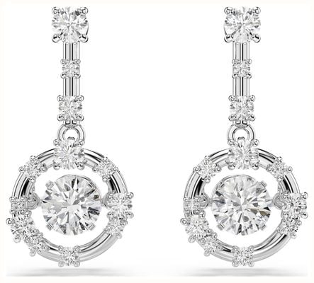 Swarovski Constella Rhodium Plated Dancing Stone Earrings 5738194