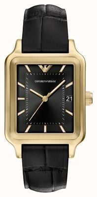 Emporio Armani Diego (47mm) Black Dial / Black Leather Strap AR11757