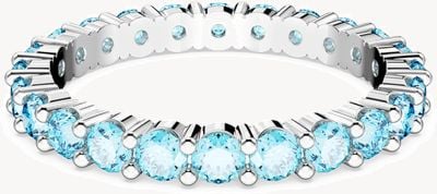 Swarovski Matrix Ring Rhodium Plated Blue Crystals Size 52/L 5658671