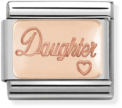 Nomination Classic Daughter 9ct Rose Gold & Steel Charm 430101/43