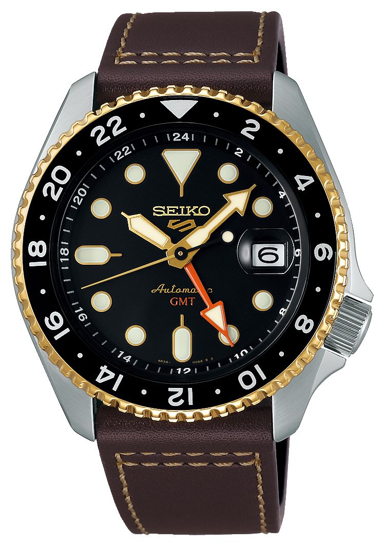 Seiko SSK036K1 5 Sports SKX GMT Mocha Black Dial / Brown Watch