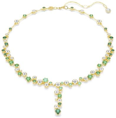 Swarovski Constella Y Necklace - Mixed Cuts, Green, Gold-tone Plated 5722474