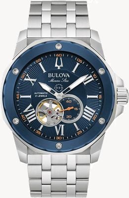 Bulova Men's Marine Star | Automatic | Blue Dial | Stainless Steel Bracelet 98A302