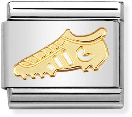 Nomination Classic Football Boot 18ct Gold & Steel Charm 030106/04