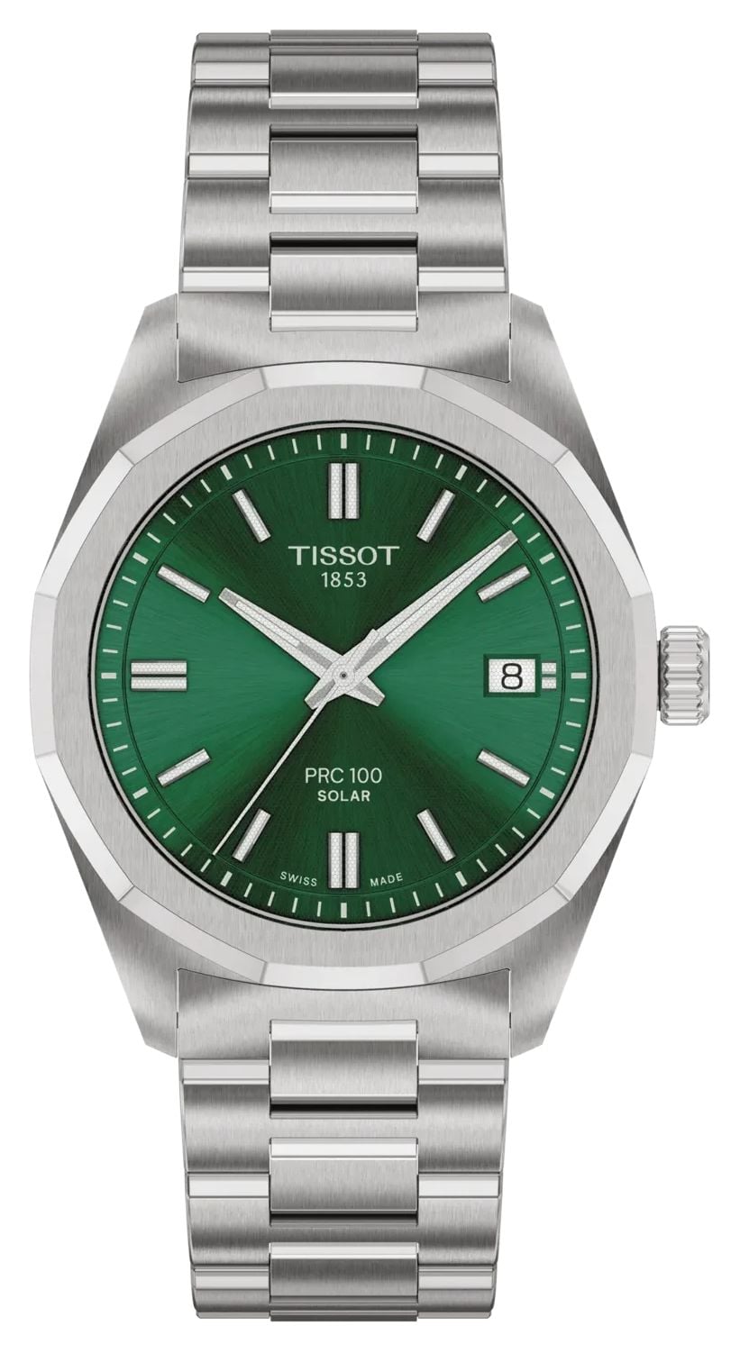 Tissot T1518221109100 PRC 100 Solar (34mm) Green Sunray Dial Watch