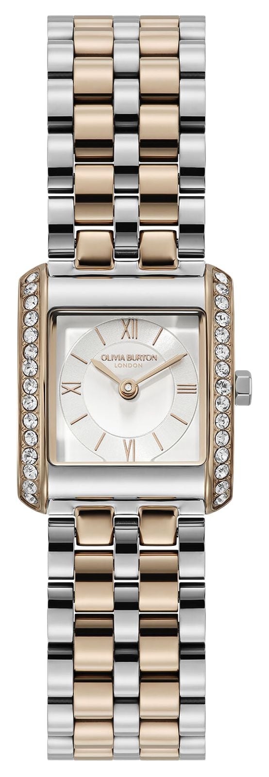 Olivia Burton 21mm Berkley Silver White Dial Two Tone Stainless Steel Bracelet Watch