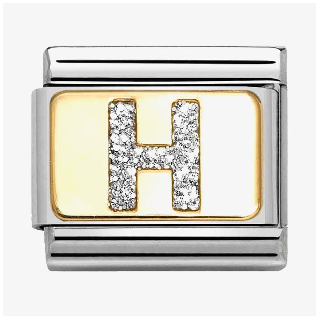 Nomination 030291/08 Classic Letter H Glitter Charm Jewellery