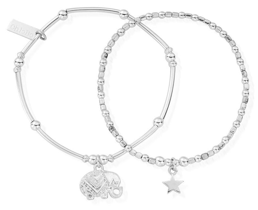 ChloBo SBSET534806 Lucky Set Of Two Silver Bracelets Jewellery