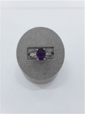 9k W/gold Amethyst Diamond Ring JM7198