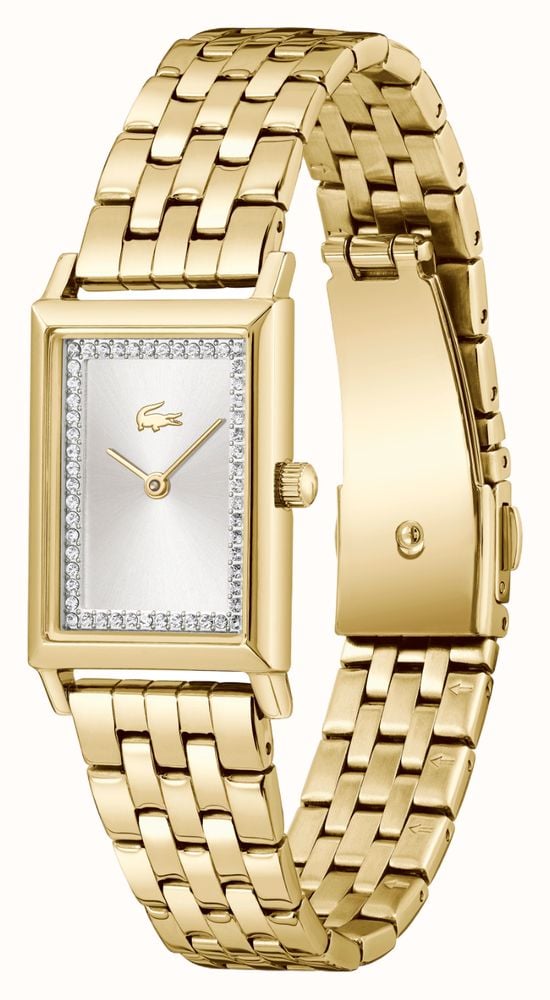 Lacoste Catherine Quartz (20.7x28.3mm) Silver Sunray Dial / Gold PVD Stainless Steel Bracelet 2001486 - alternate view 2