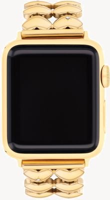 Coach Apple Watch Strap (38/40/41mm) Gold PVD Heart Stainless Steel Bracelet 14700336