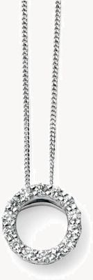 Elements Gold 9ct White Gold Diamond Circle Through Back Pendant Only GP948