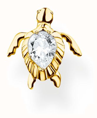 Thomas Sabo Gold Plated Crystal Set Turtle Single Stud Earring H2235-414-14