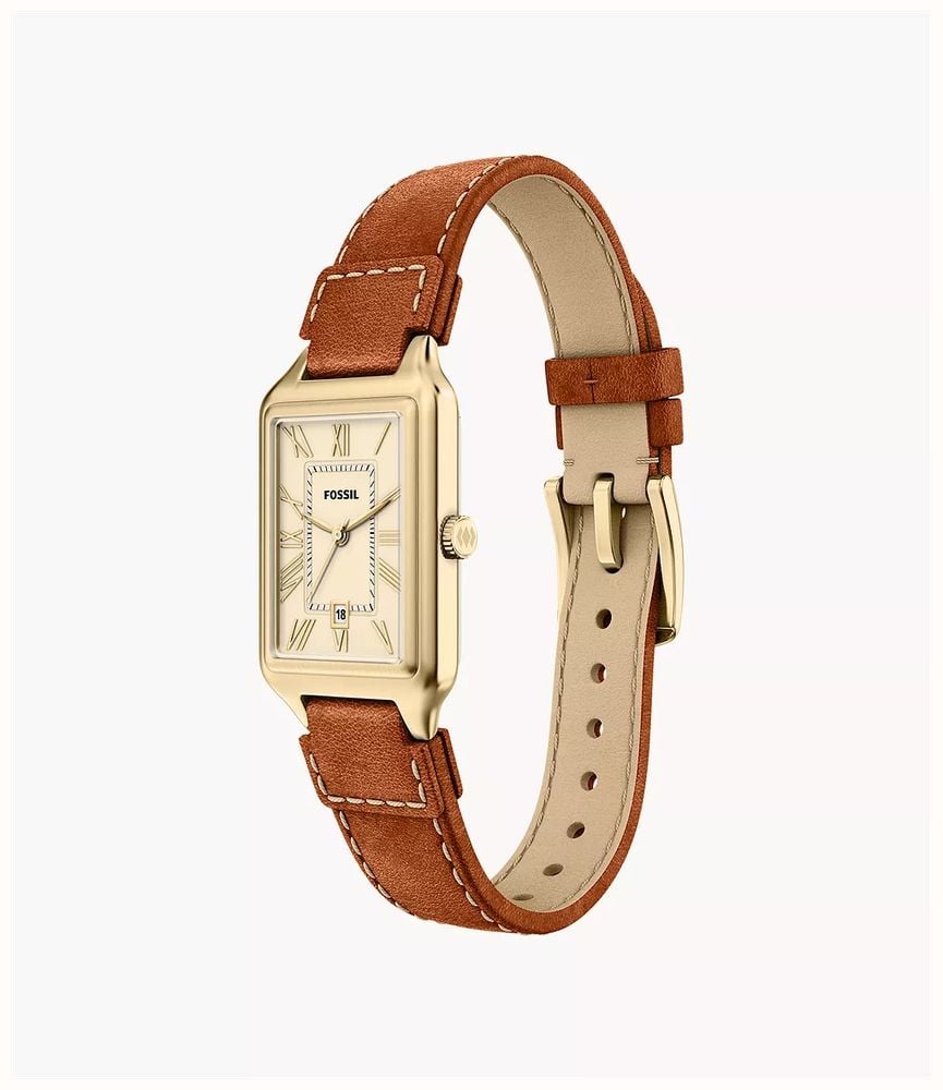 Fossil Raquel 23 mm Three-Hand Date Medium Brown Leather ES5524 - alternate view 4