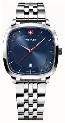Wenger Vintage Classic Quartz (37mm) Blue Sunburst Dial / Stainless Steel Bracelet 01.1921.103