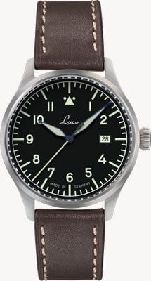 Laco Stuttgart PRO Automatic (40mm) Black Dial / Dark Brown Leather Strap 862141-FPA-40-U-E-X-A-E-U-H-L-A-R