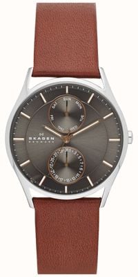 Skagen Men's Holst Brown Leather Strap Watch SKW6086