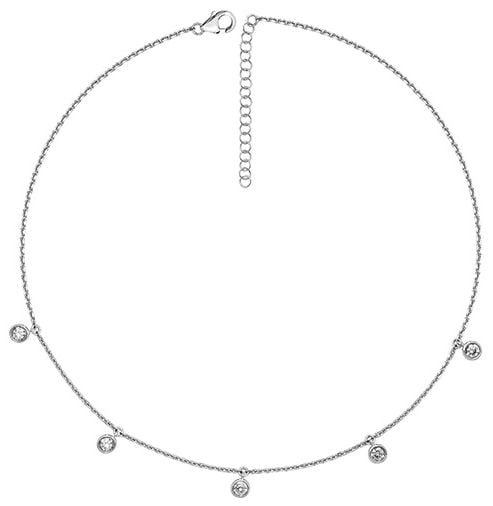 Treasure House G3328 Silver 5 Stone Cubic Zirconia Necklet Jewellery