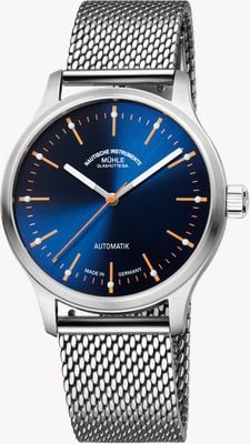 Mühle Glashütte Panova Blue Automatic (40mm) Blue Sunray Dial / Stainless Steel Milanaise Bracelet M1-40-72-MB