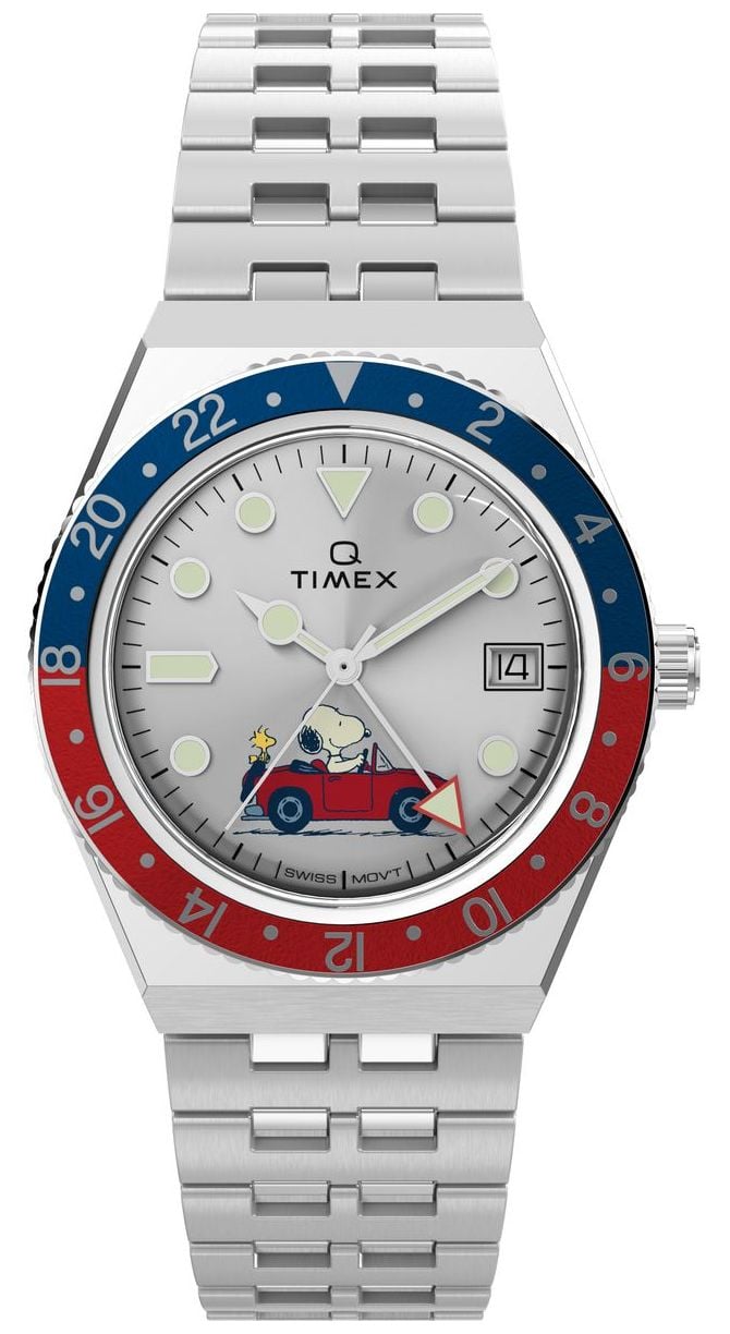 Timex TW2W83300 x Peanuts Q Timex GMT (38mm) Silver Dial / Watch