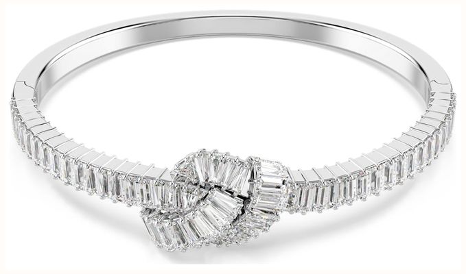 Swarovski Matrix Bangle Baguette Cut, Knot, White, Rhodium Plated 5727117